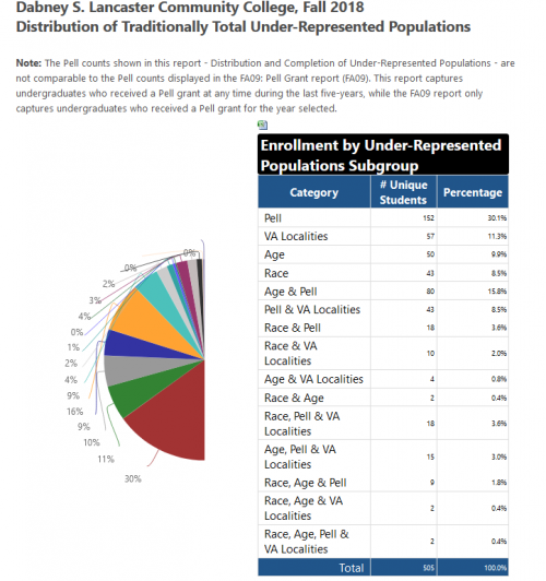 Distribution of Under-Represented Population Chart