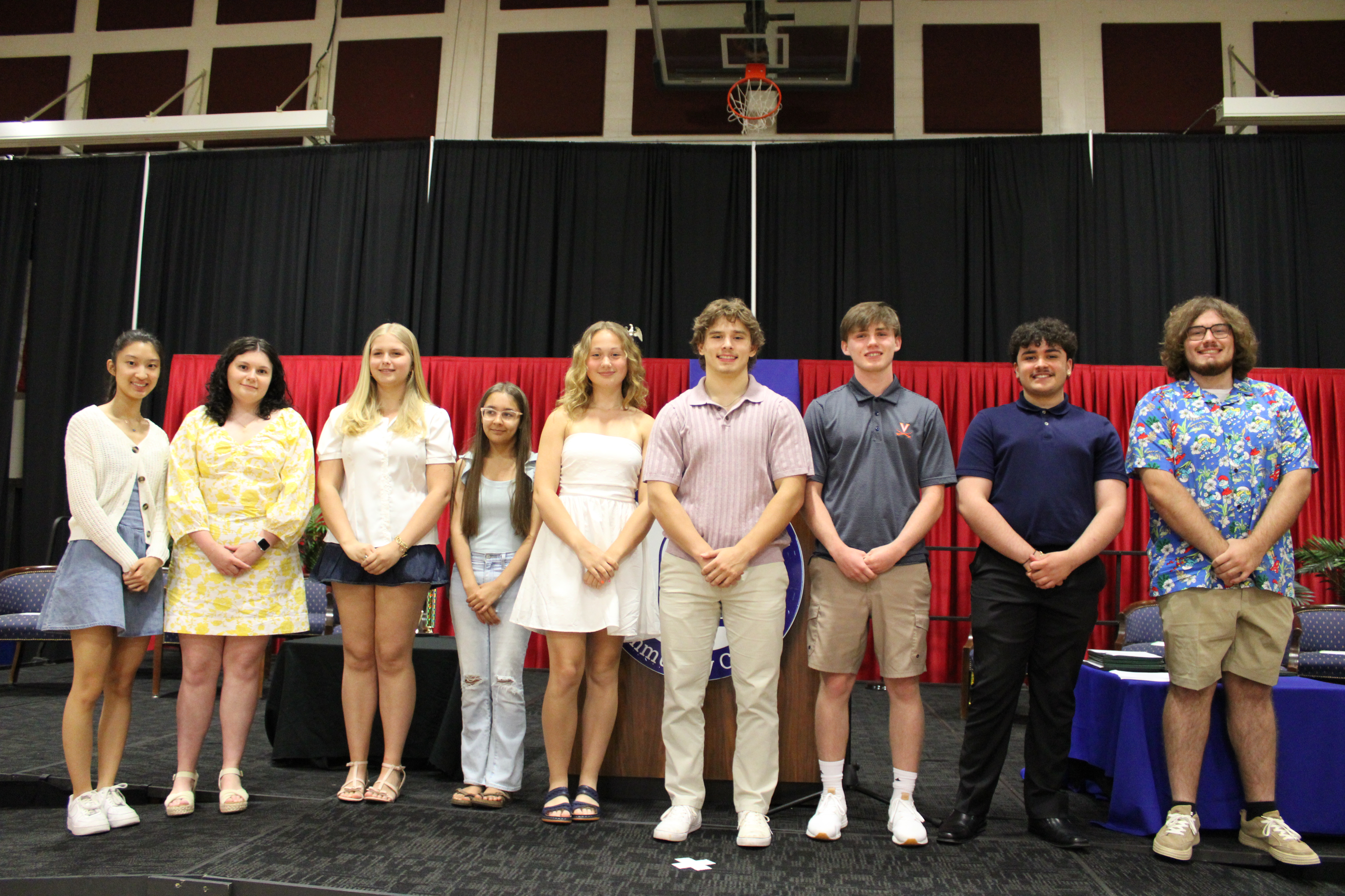 First Year Program Completers from left: Joowon Chung; Millie Glick; Kathryn Johnson; Olivia Gentry-Delgado; Taylor Jenkins; Carter Nicely; Brenden Seckner; Dominic Brown; Vincent Wilson.  Absent from photo Emma Skidmore.