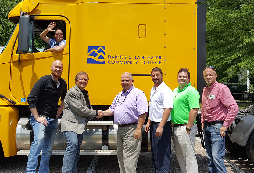 Dorothy Hayslett, DSLCC CDL Instructor; David Reynolds, DSLCC CDL Instructor; Doug Jones, DSLCC Programs Coordinator for Workforce Solutions & Community Education; Tommy Garten, Dizzy Garten, Matt Garten, Owners, Garten Trucking; Jason Toombs, Manager, Garten Trucking