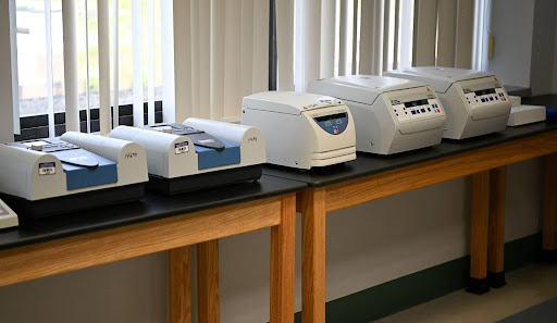 Lab machines on table